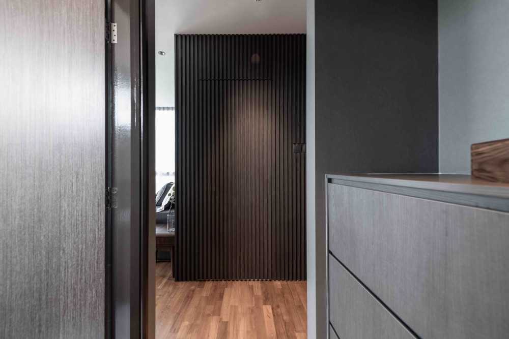 Modern Foyer with Artwork and Console Table