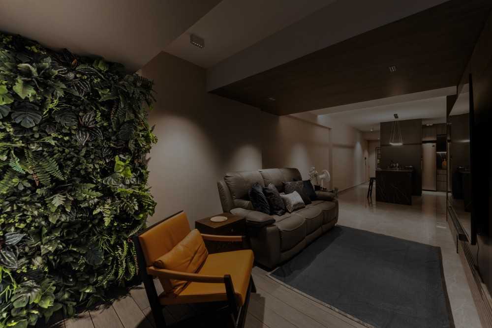 Contemporary Living Room with Cove Lighting and Sofa