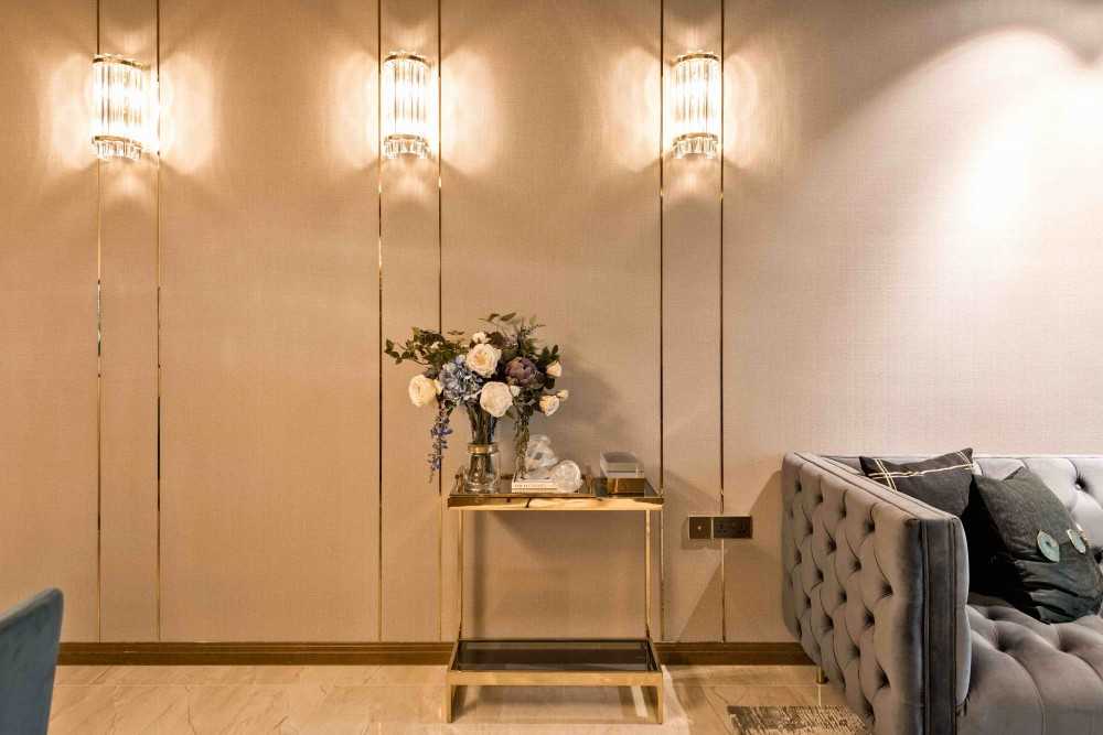Modern Foyer with Artwork and Console Table