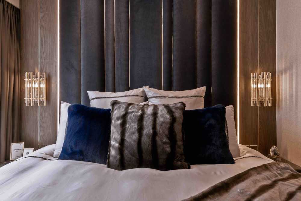 Modern Bedroom with Built-in Bed and Bedside Table