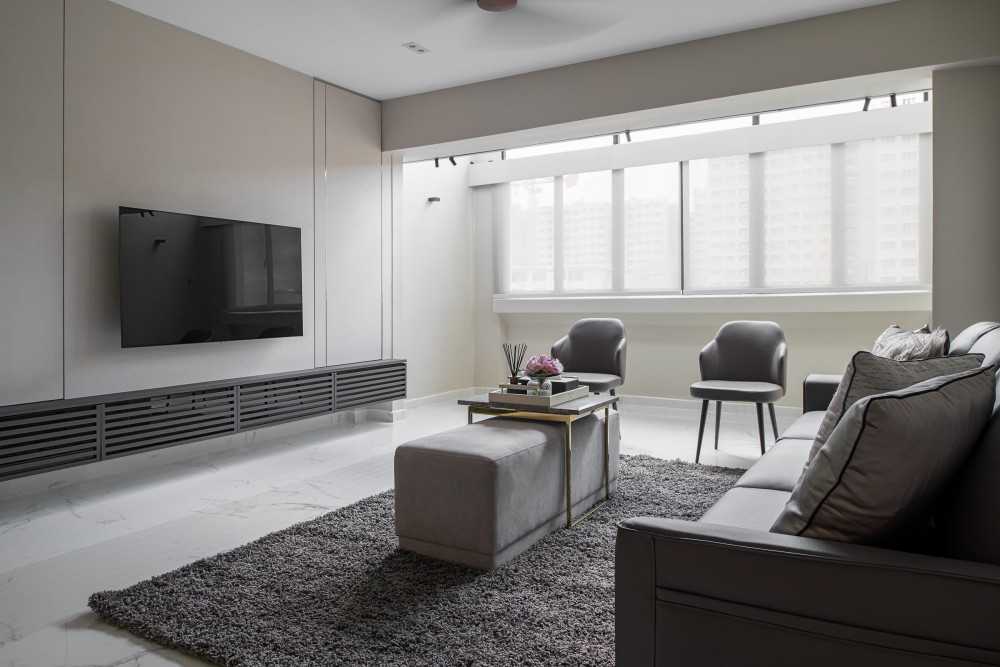 Minimalist Living Room with TV Console and Sofa