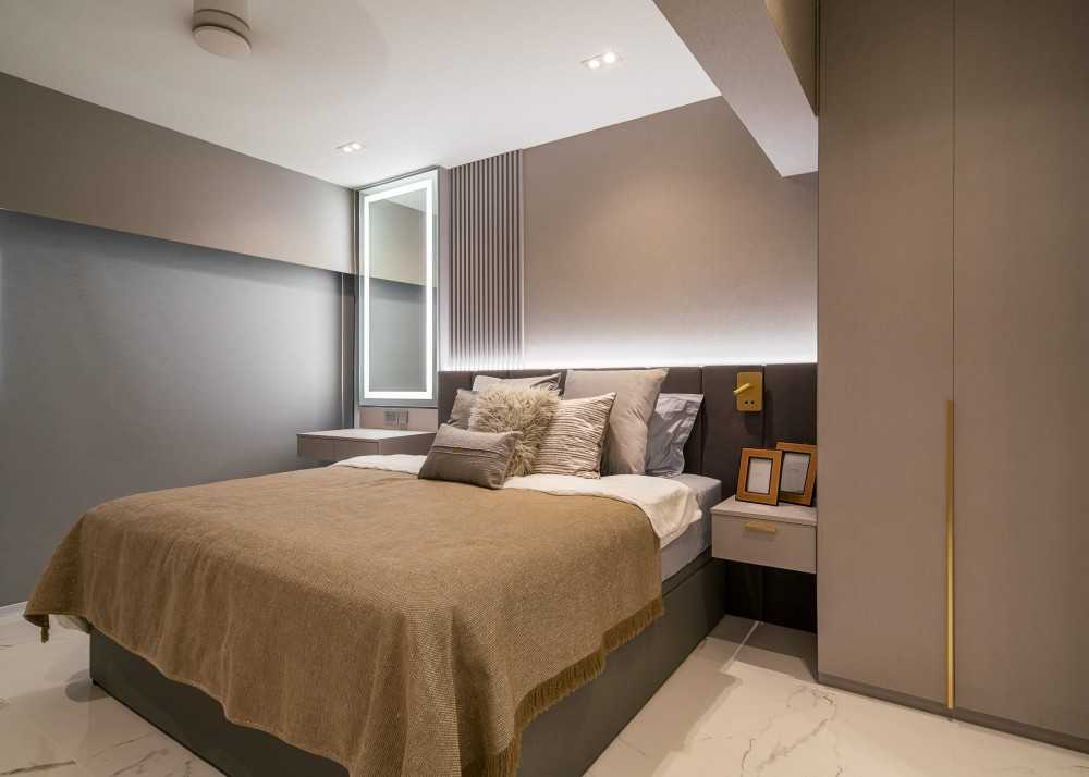 Minimalist Bedroom with Wardrobe and Built-in Bed