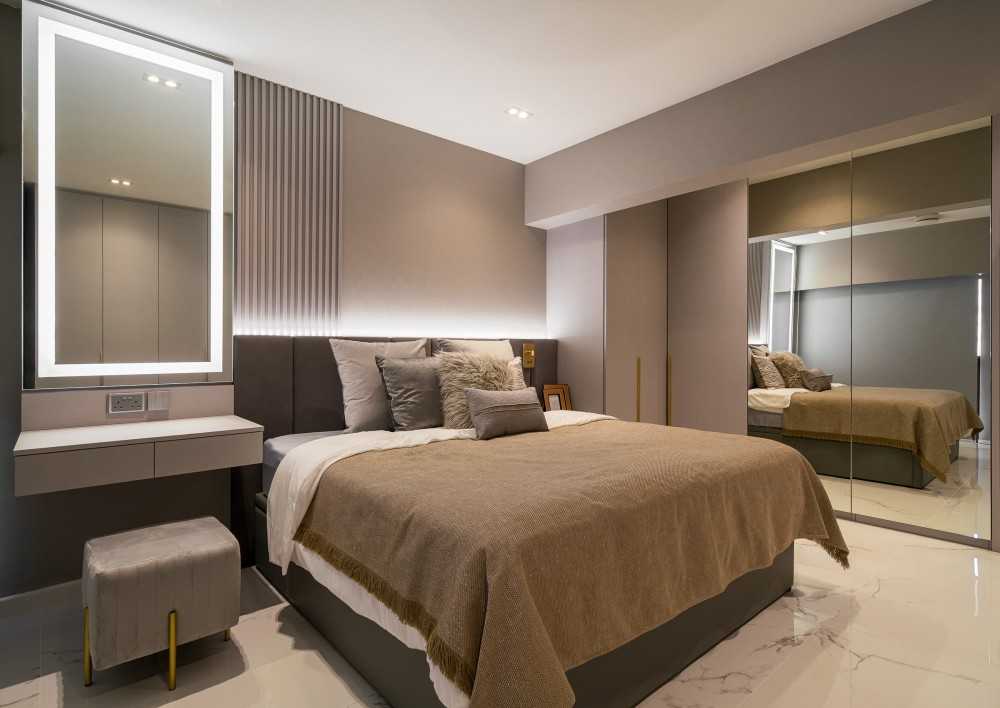 Minimalist Bedroom with Wardrobe and Built-in Bed