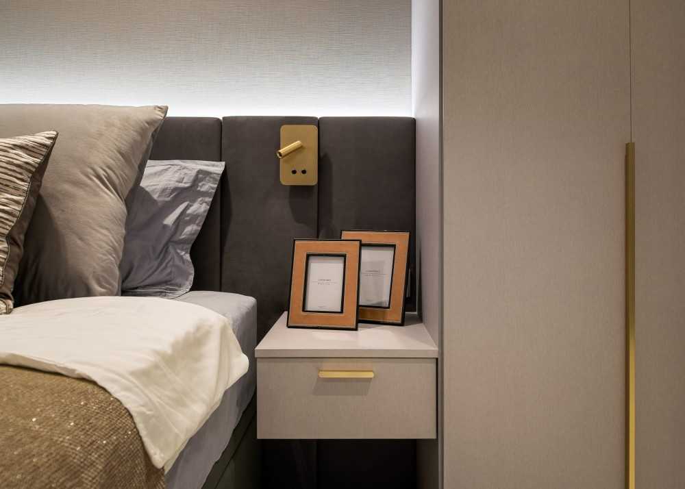 Minimalist Bedroom with Wardrobe and Built-in Bed