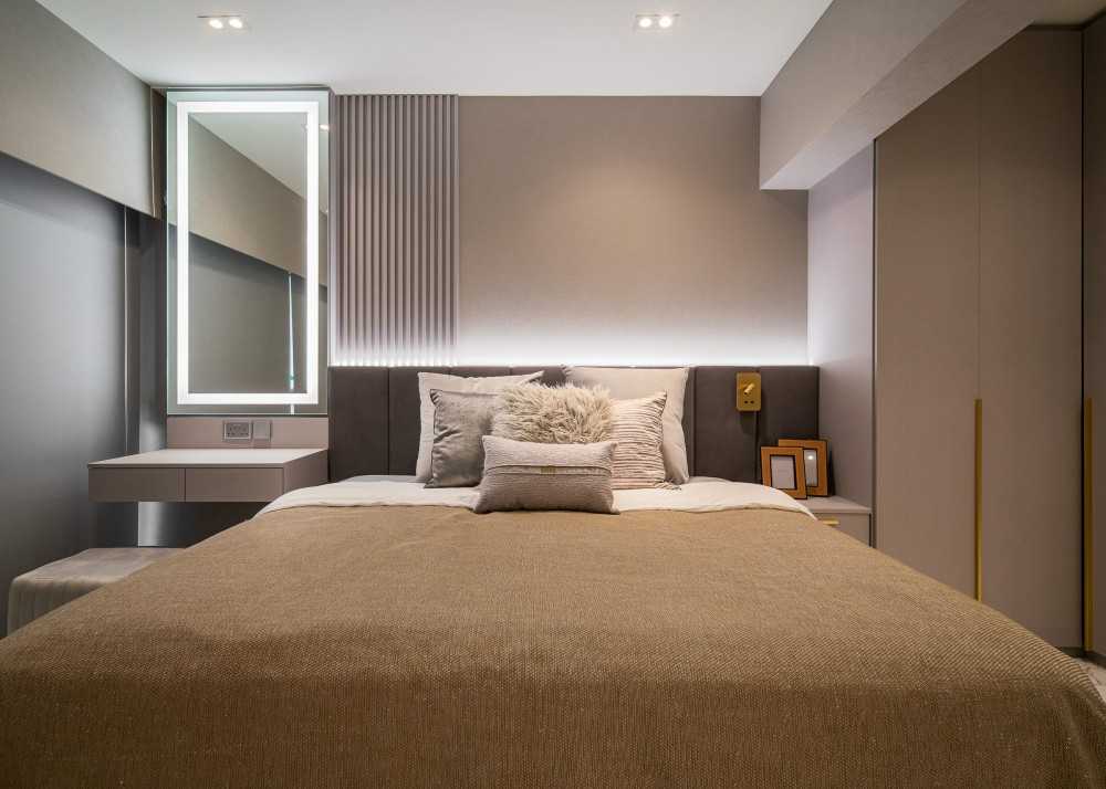 Minimalist Bedroom with Wardrobe and Built-in Bed