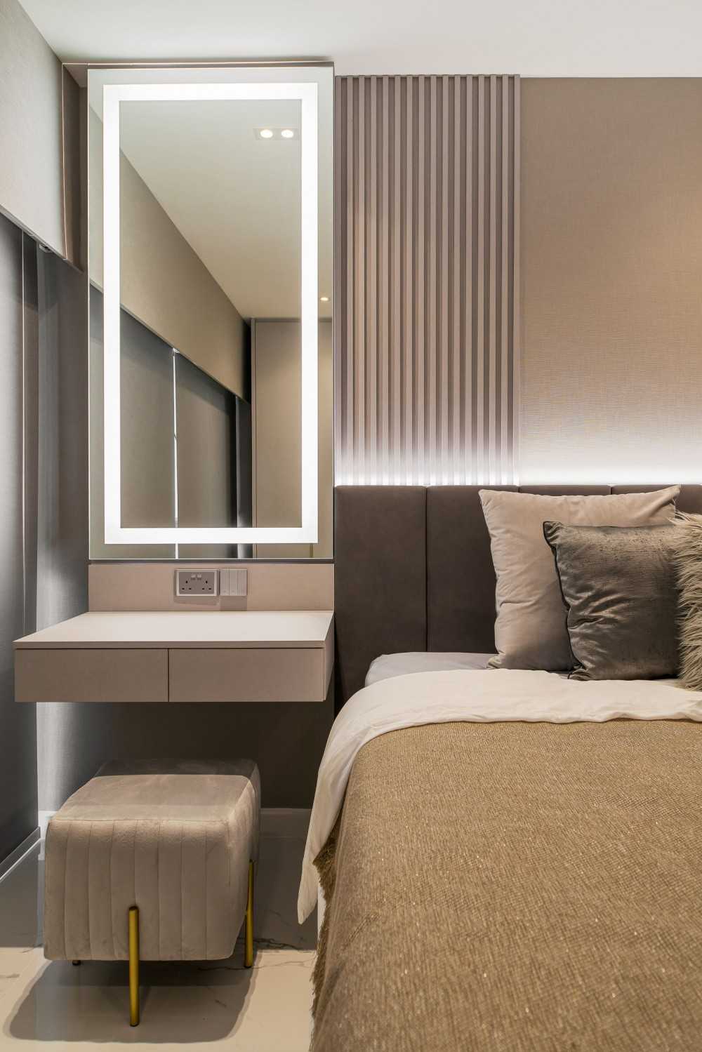 Minimalist Bedroom with Wardrobe and Built-in Bed