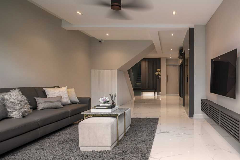 Minimalist Living Room with TV Console and Sofa