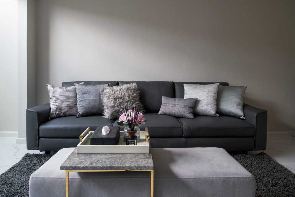 Minimalist Living Room with TV Console and Ceiling Light