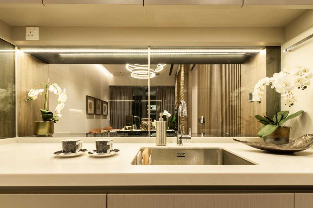 Contemporary Kitchen with Kitchen Window and Kitchen Island