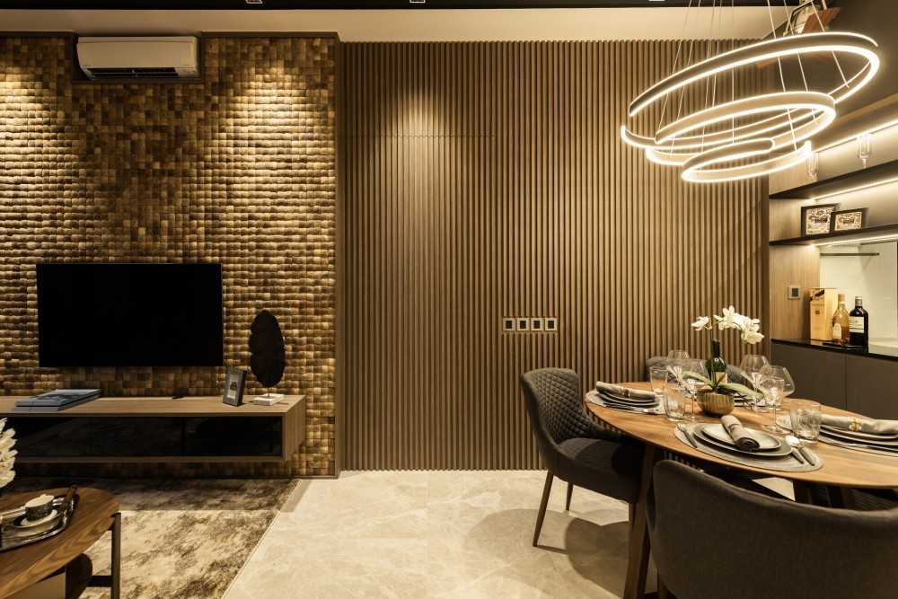 Contemporary Living Room with TV Console and Sofa