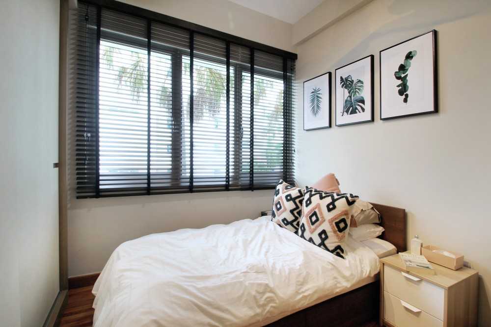 Scandinavian Bedroom with Bedside Table and Single Bed