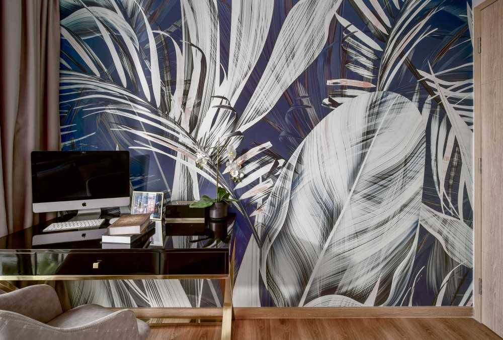 Contemporary Study with Cove Lighting and Drop Ceiling