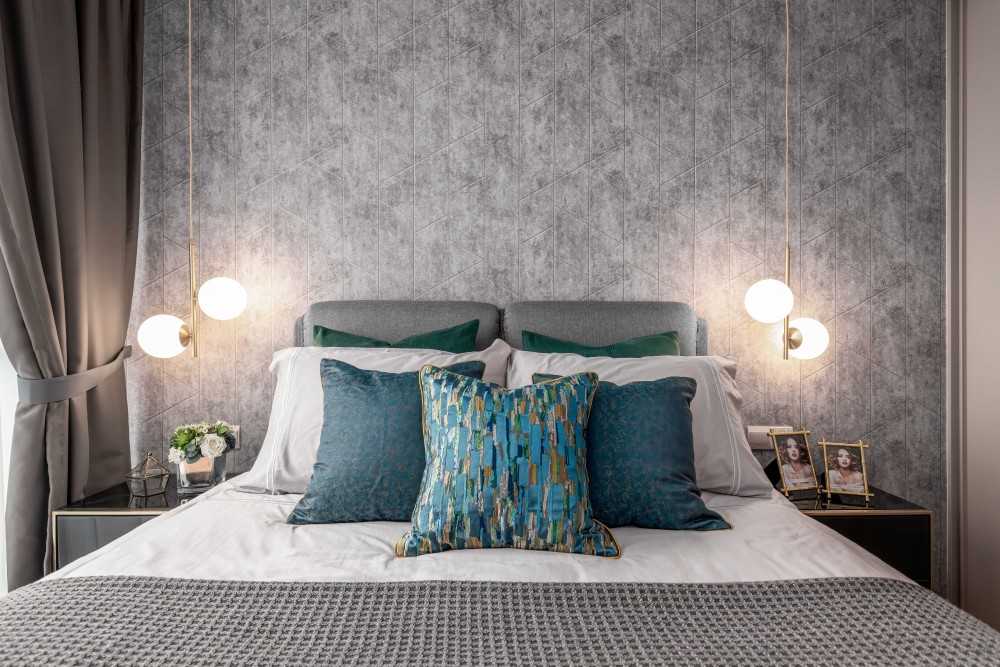 Contemporary Bedroom with Wardrobe and Bedside Table