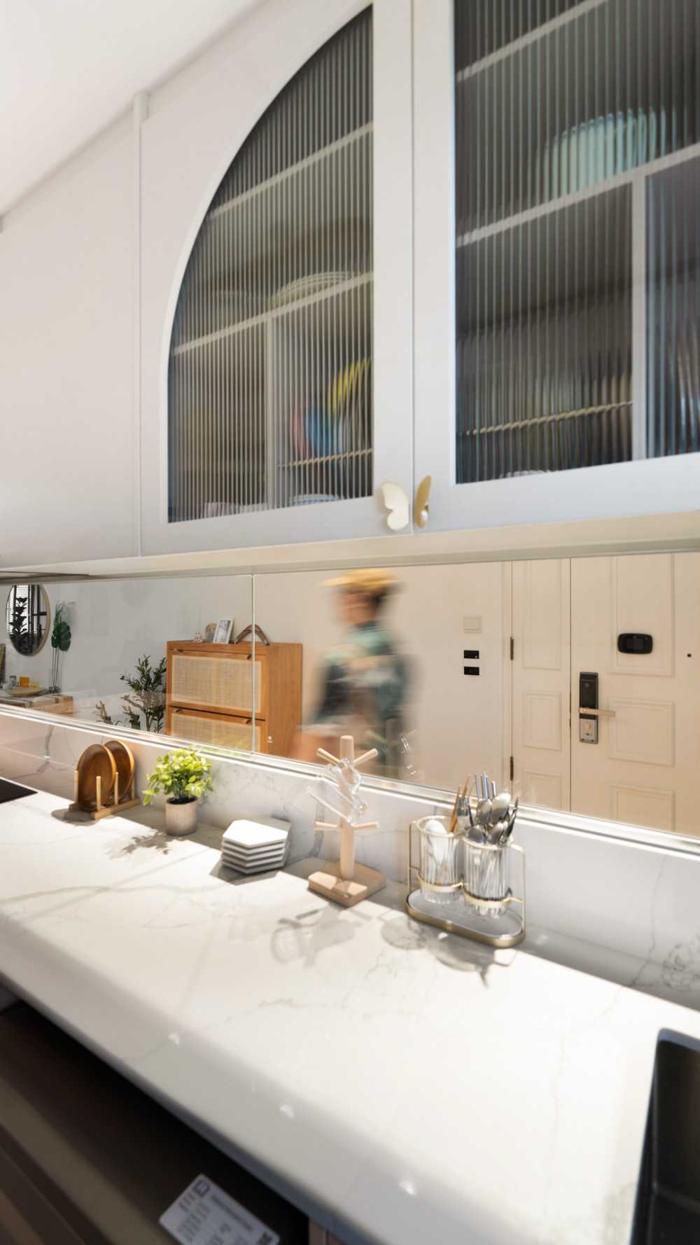 Scandinavian Kitchen with Countertop and Kitchen Island