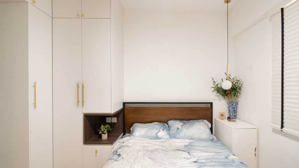 Scandinavian Bedroom with Wardrobe and Closet