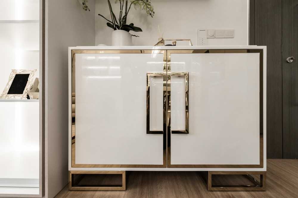 Asian Entryway with Shoe Rack and Console Table