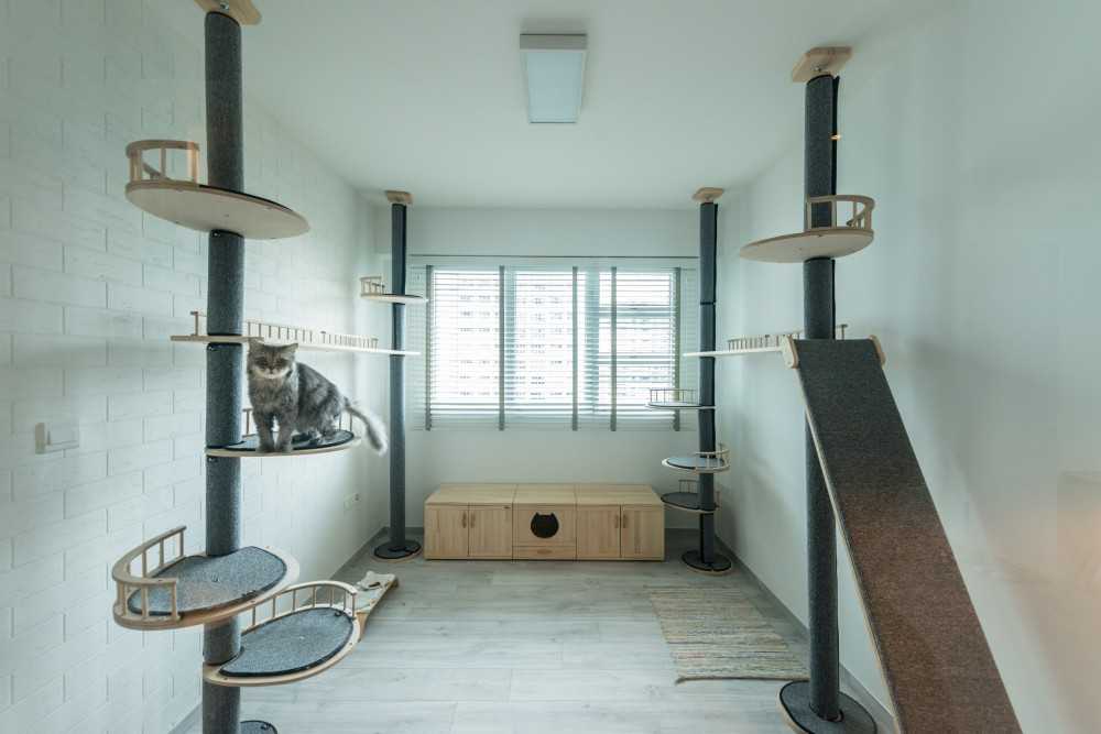 Scandinavian Study with Storage Cabinets and Bookcases