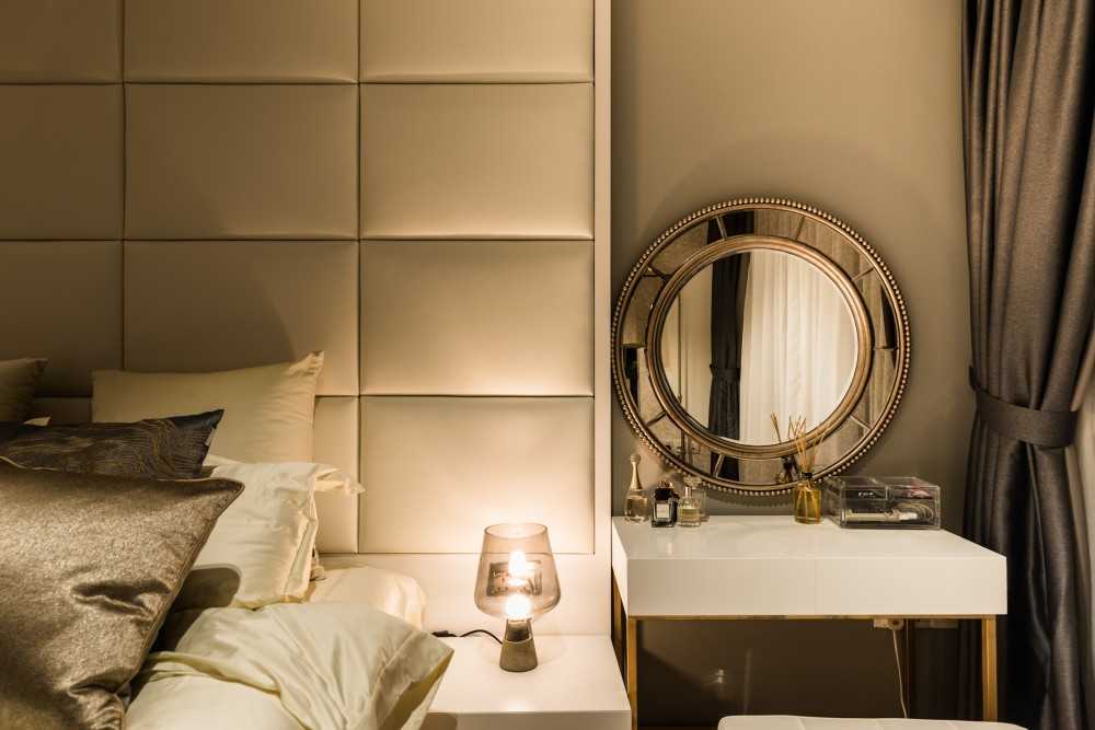 Modern Bedroom with Built-in Bed and Bedside Table