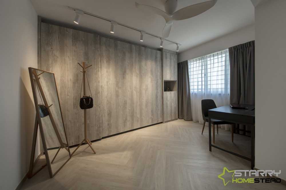 Scandinavian Bedroom with Wardrobe and Desk