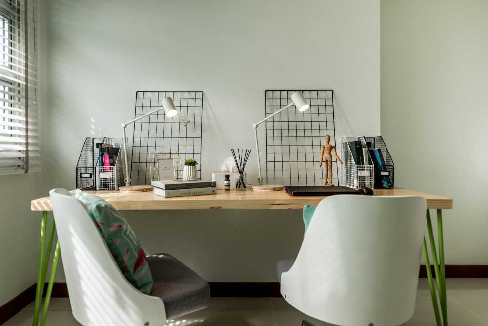 Scandinavian Study with Desk and Desk Chairs