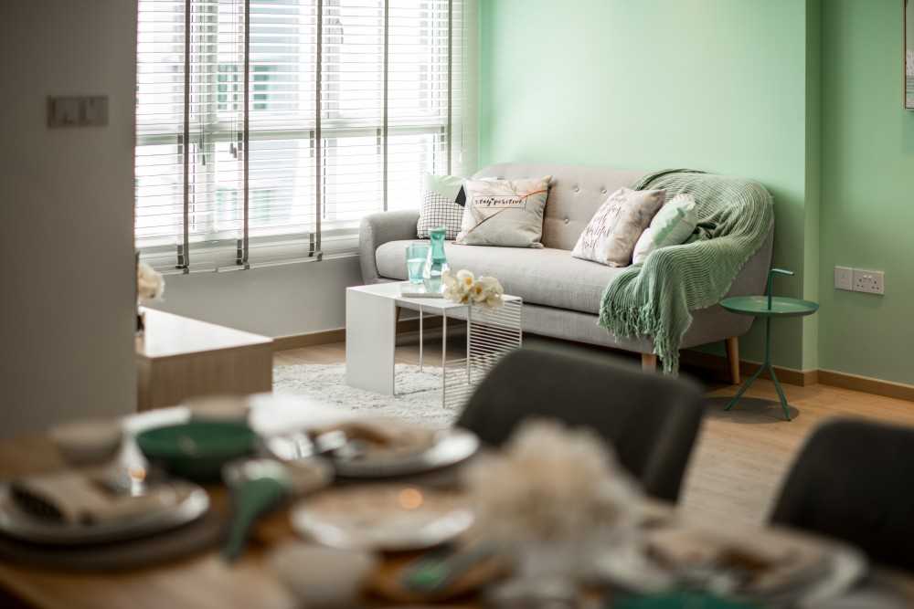 Scandinavian Living Room with Sofa and Coffee Table