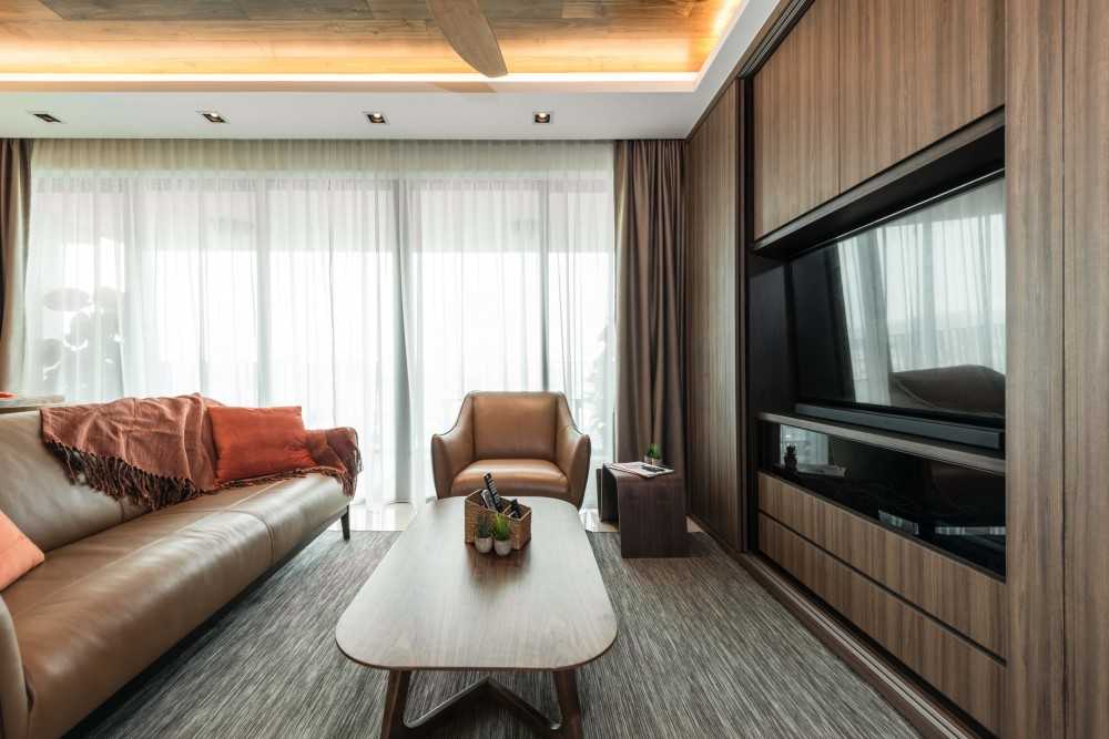 Modern Living Room with Feature Wall and Cove Lighting