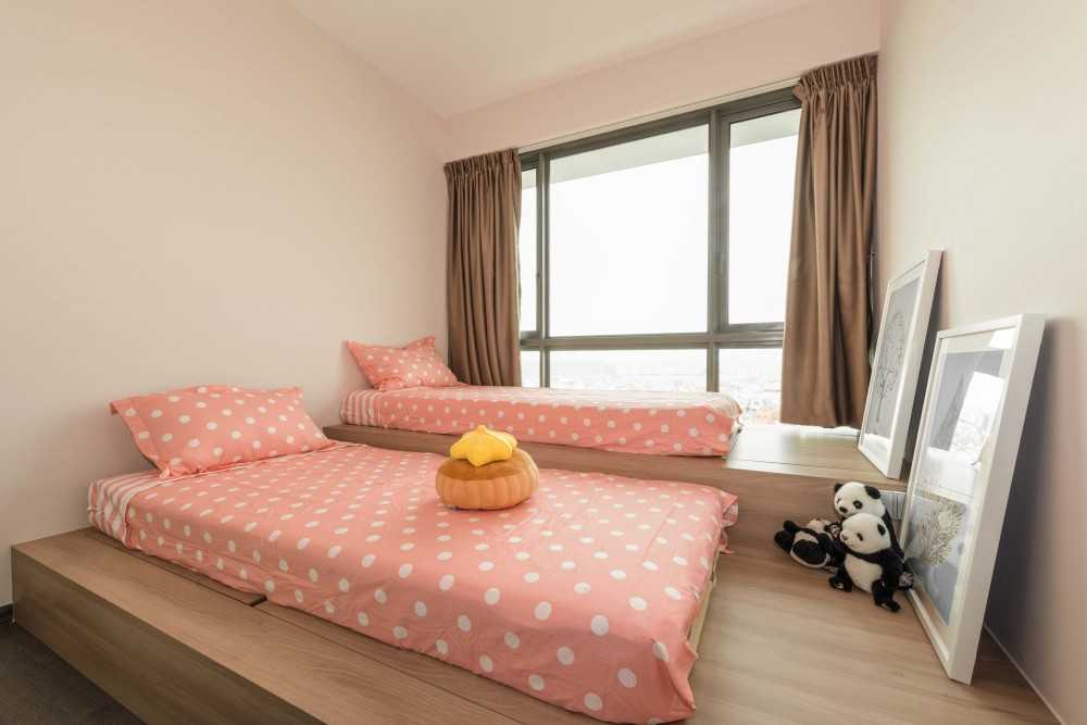 Modern Kids Room with Platform Bed and Children's Storage