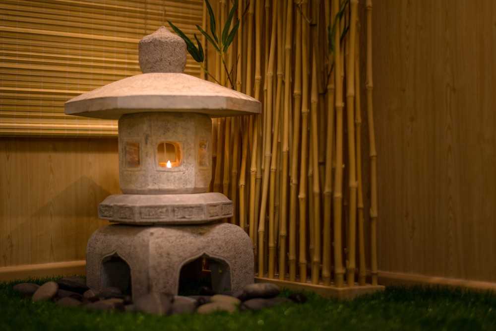 Asian Foyer with Artwork and Console Table