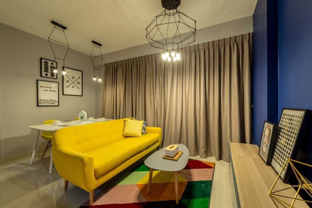 Modern Living Room with TV Console and Feature Wall