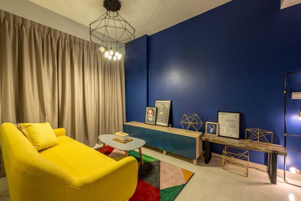 Modern Living Room with TV Console and Feature Wall