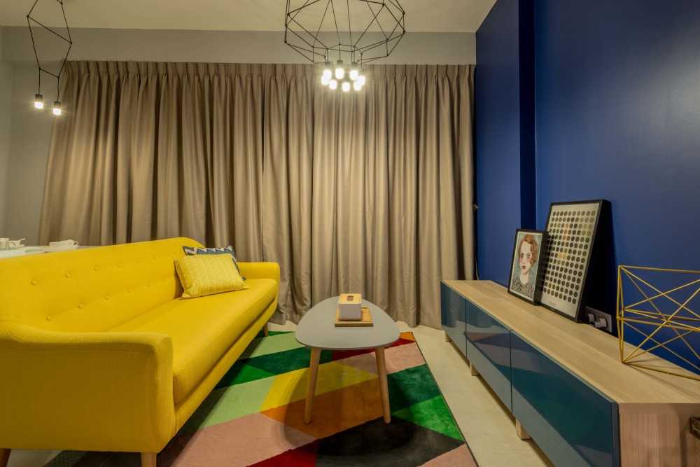 Modern Living Room with TV Console and Feature Wall