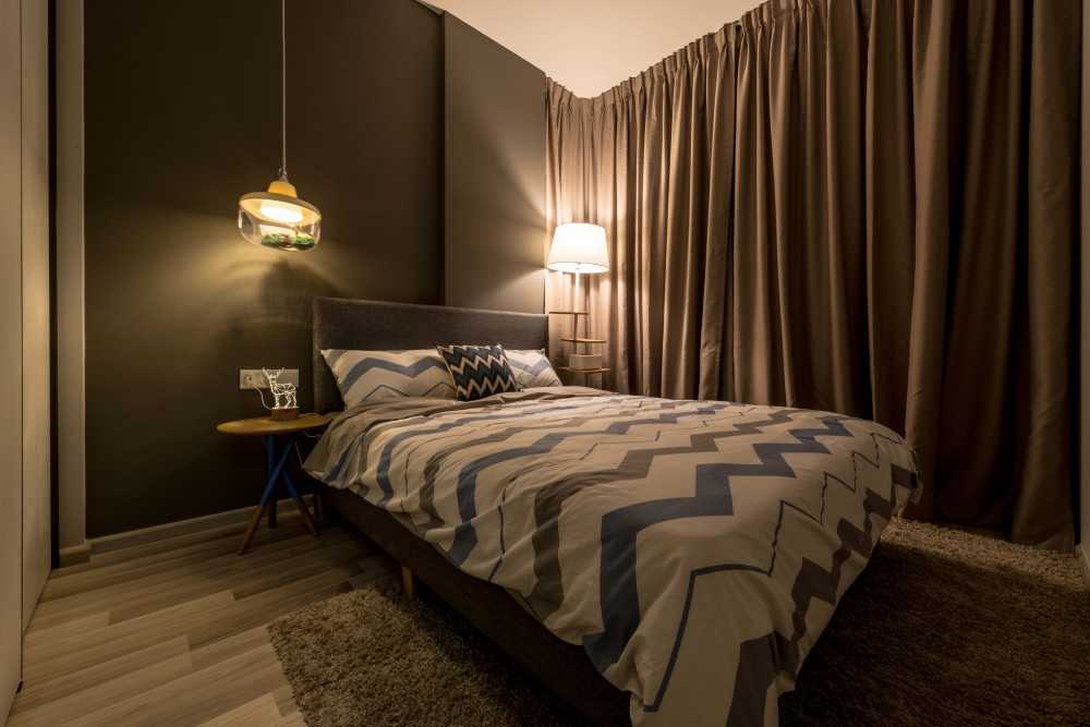 Modern Bedroom with Vinyl Flooring and Cove Lighting