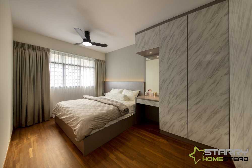 Modern Bedroom with Wardrobe and Bed