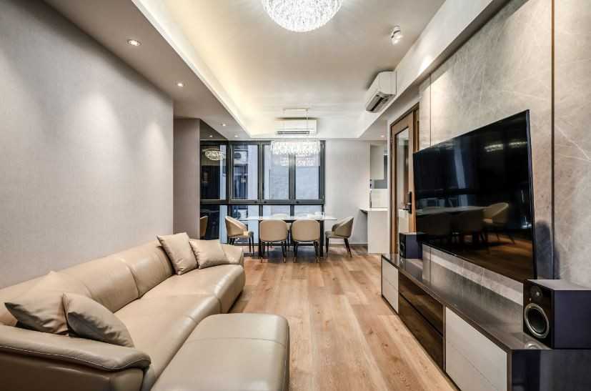 Modern Living Room with Sofa and TV
