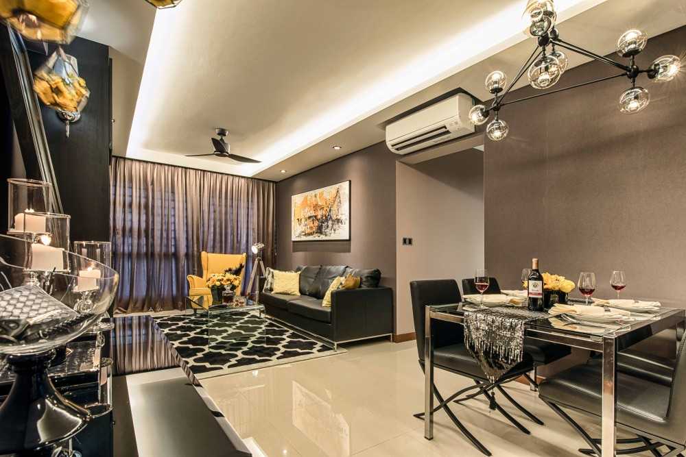 Contemporary Dining Room with Dining Table and Dining Chairs