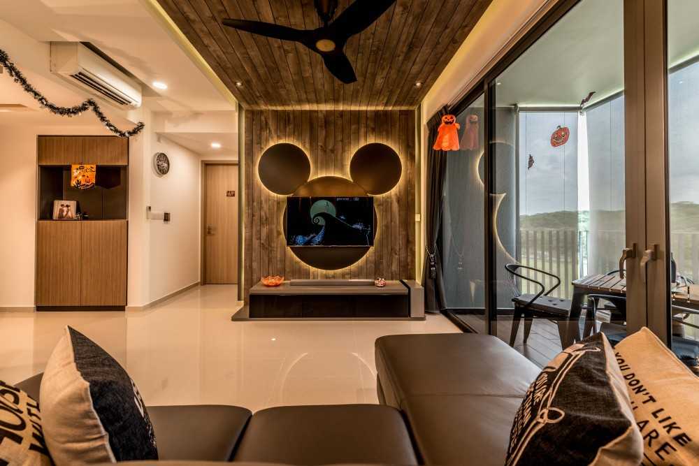 Modern Living Room with TV Console and Feature Wall