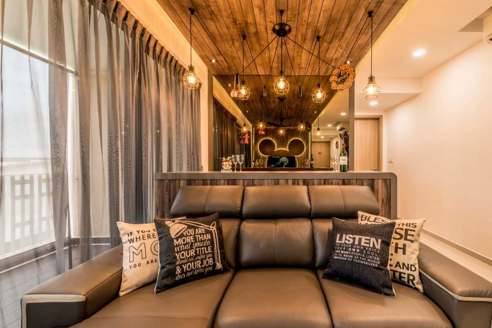 Modern Living Room with Feature Wall and Cove Lighting