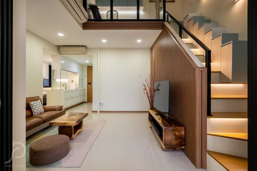 Contemporary Living Room with Sofa and TV