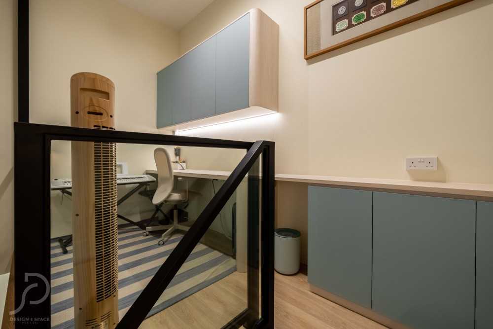 Contemporary Home Office with Desk and Desk Chairs