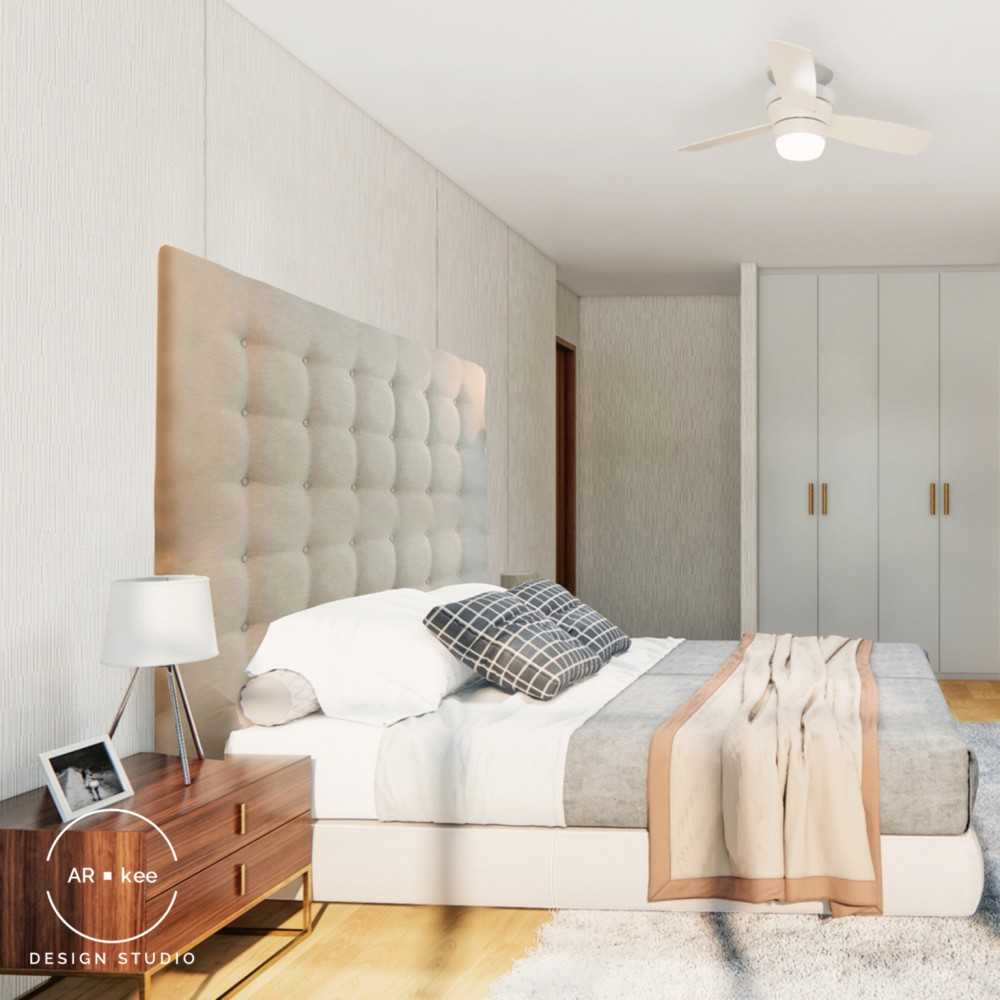 Vintage Bedroom with Platform Bed and Drop Ceiling