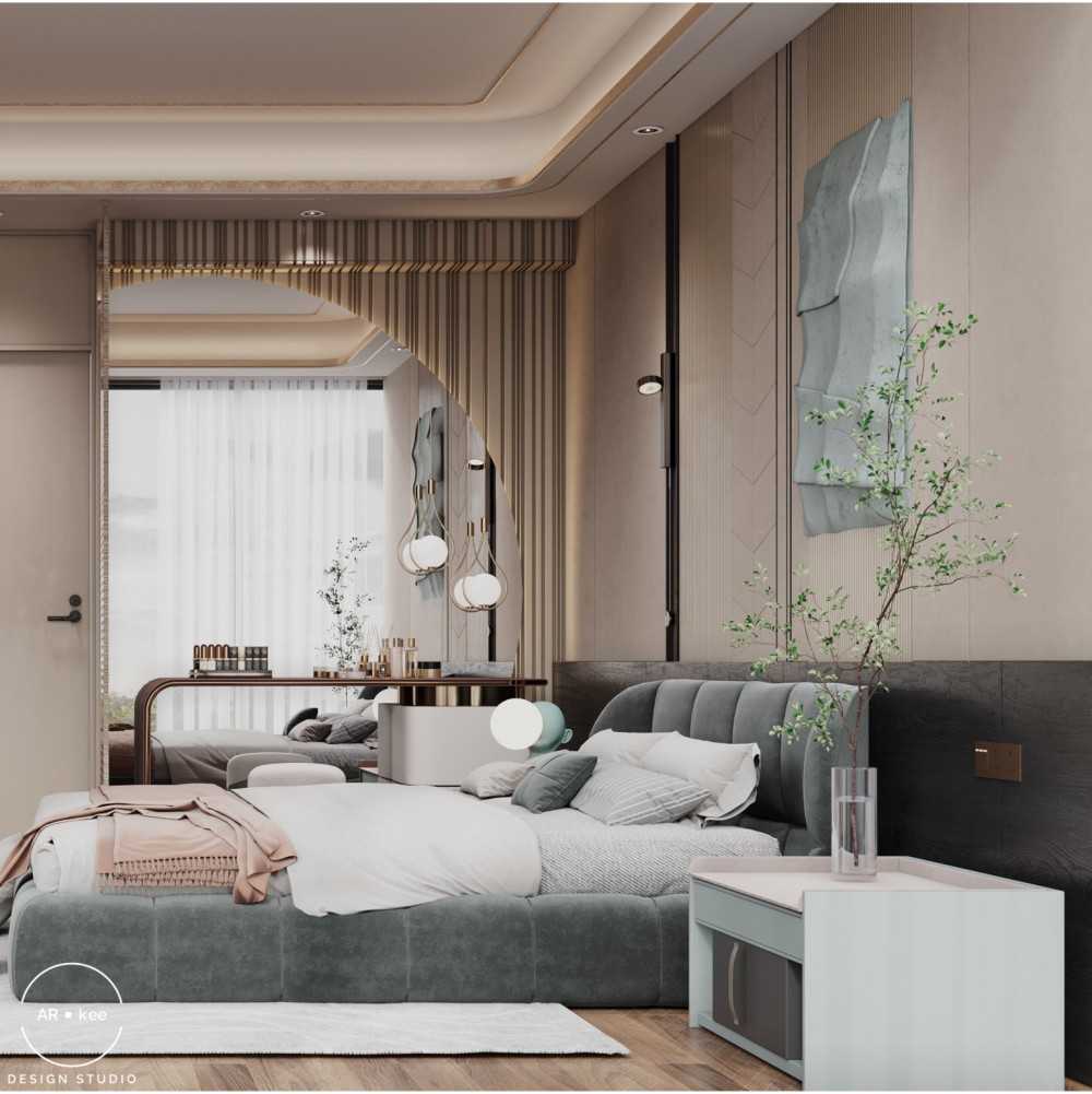 Contemporary Bedroom with Downlights and Queen Bed