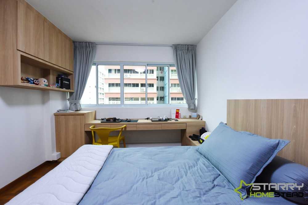 Scandinavian Bedroom with Desk and Desk Chairs