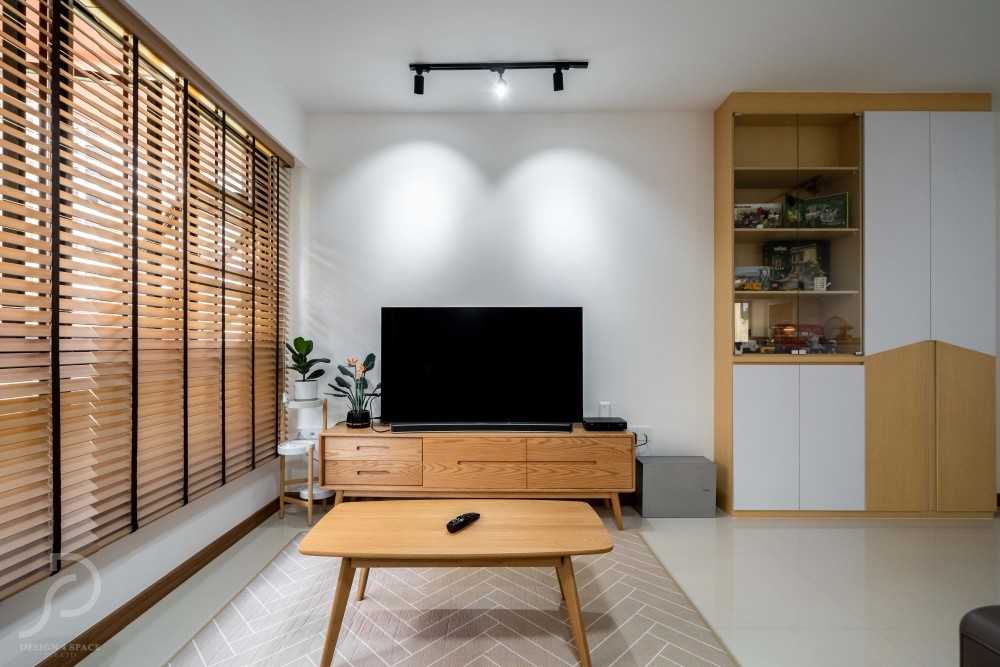 Scandinavian Living Room with Drop Light and Sofa
