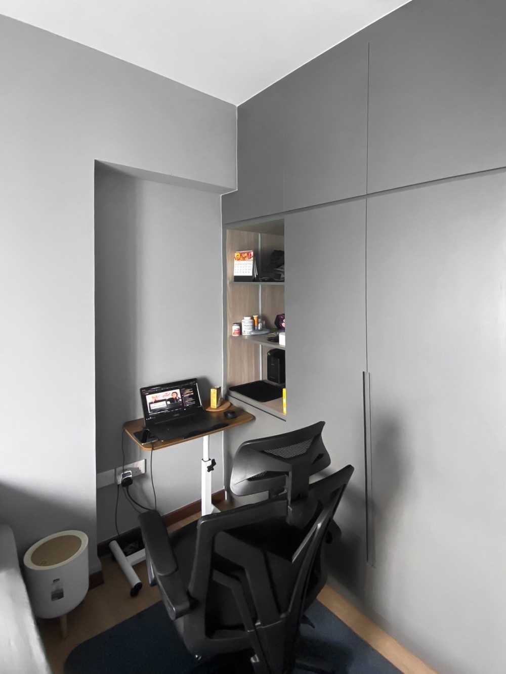 Scandinavian Bedroom with Wardrobe and Desk