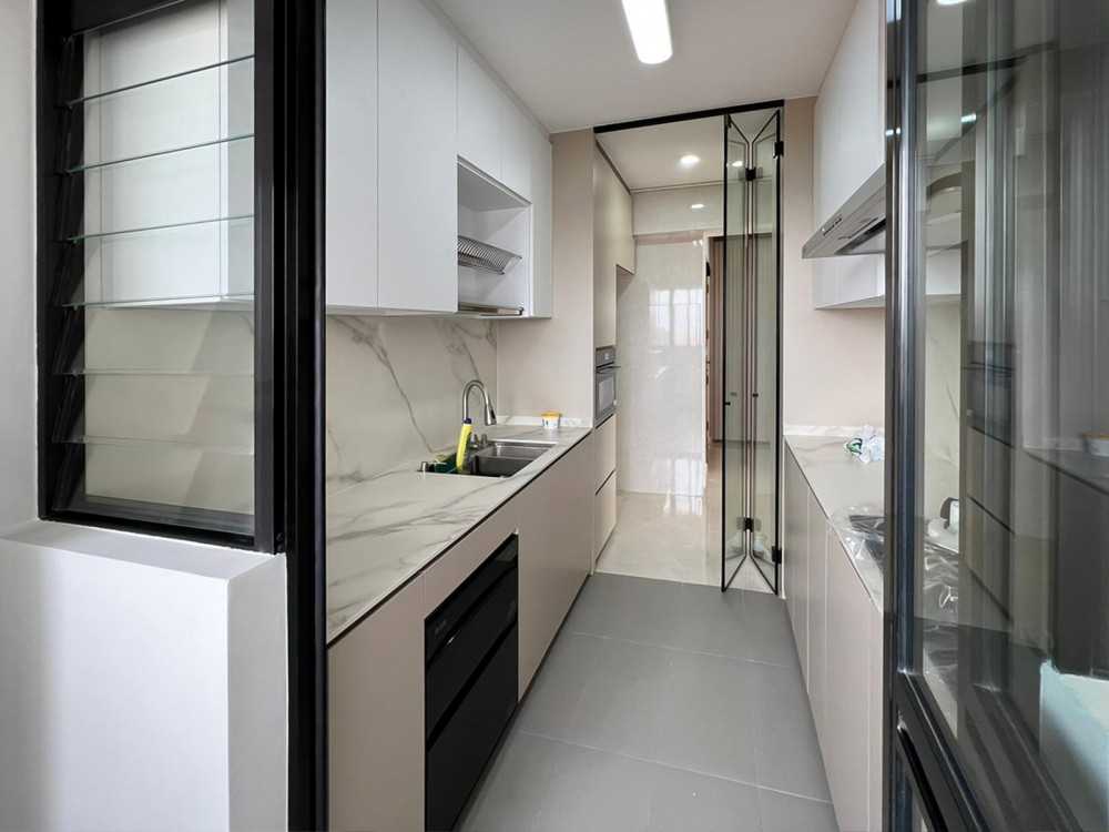 Scandinavian Kitchen with Kitchen Window and Kitchen Accessories
