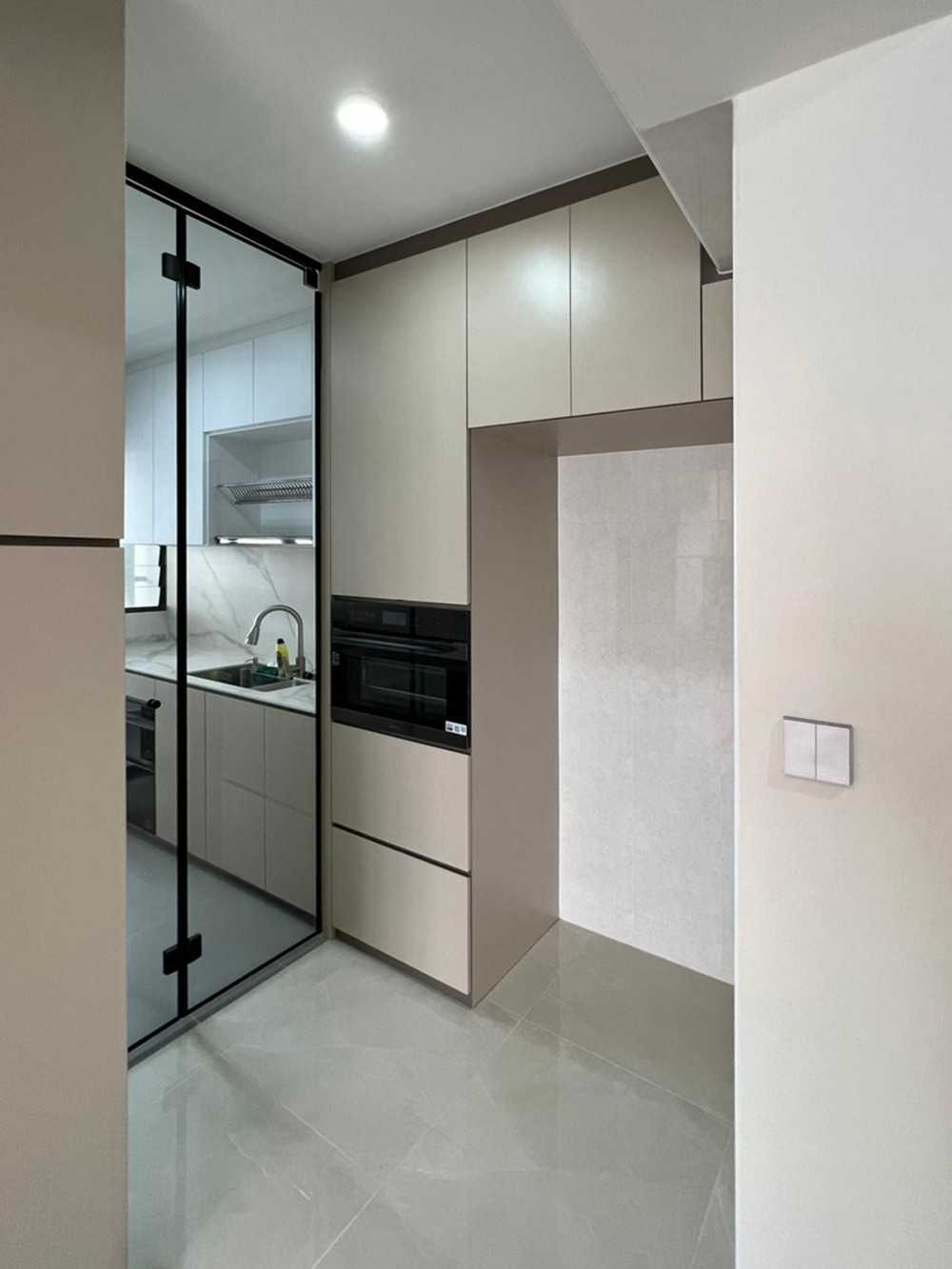 Scandinavian Kitchen with Kitchen Accessories and Paintings