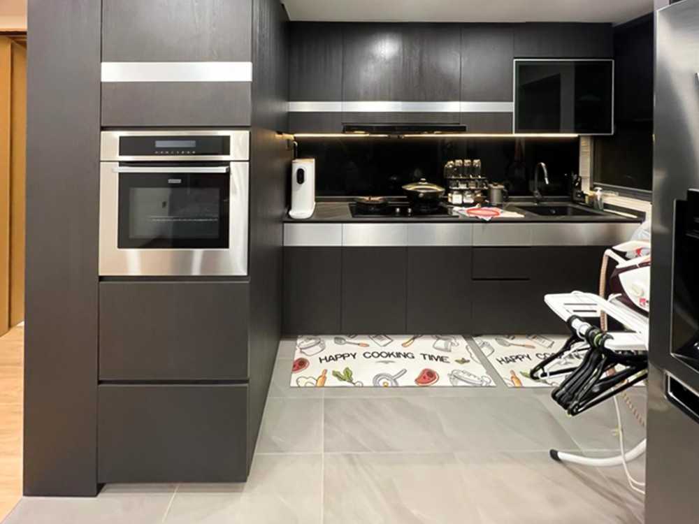Scandinavian Kitchen with Kitchen Accessories and Storage Cabinets