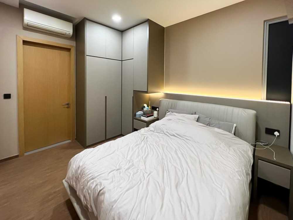 Scandinavian Bedroom with Wardrobe and Bedside Table