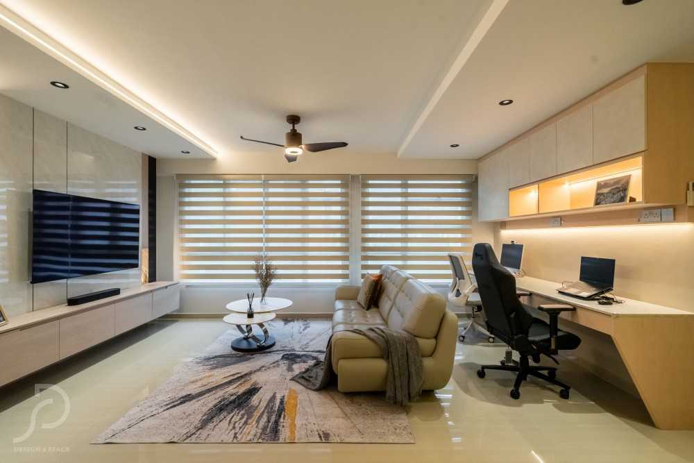 Modern Living Room with TV Console and Feature Wall