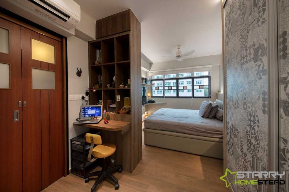 Asian Bedroom with Wardrobe and Sliding Wardrobe